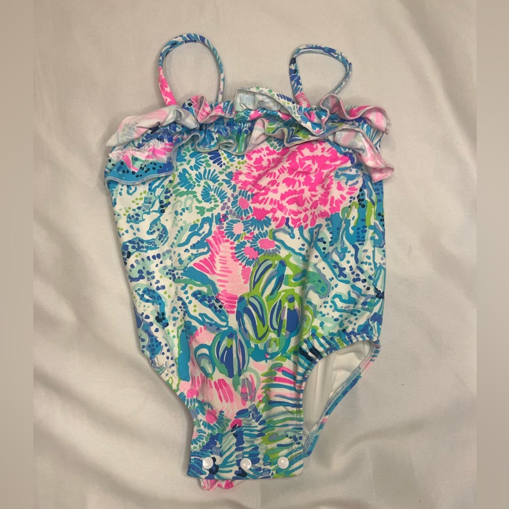 Lilly Pulitzer Girls 6-12 month Baby Swimsuit - Fished My Wish